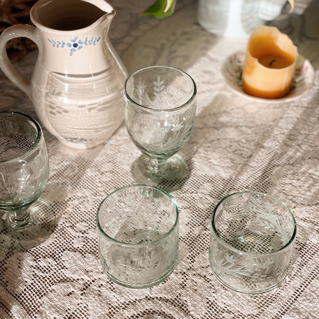 Hand-Etched Glass Tumblers