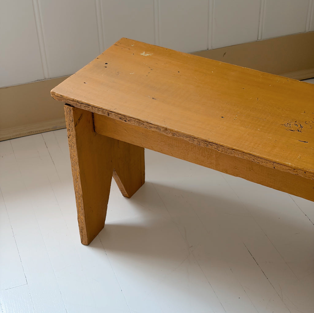 Primitive Ochre Handmade Bench