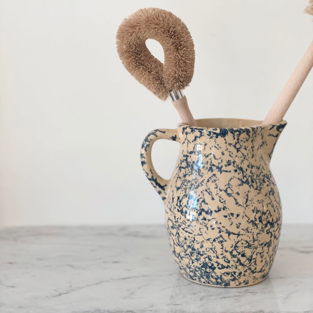 Vintage Blue Spongeware Pitcher