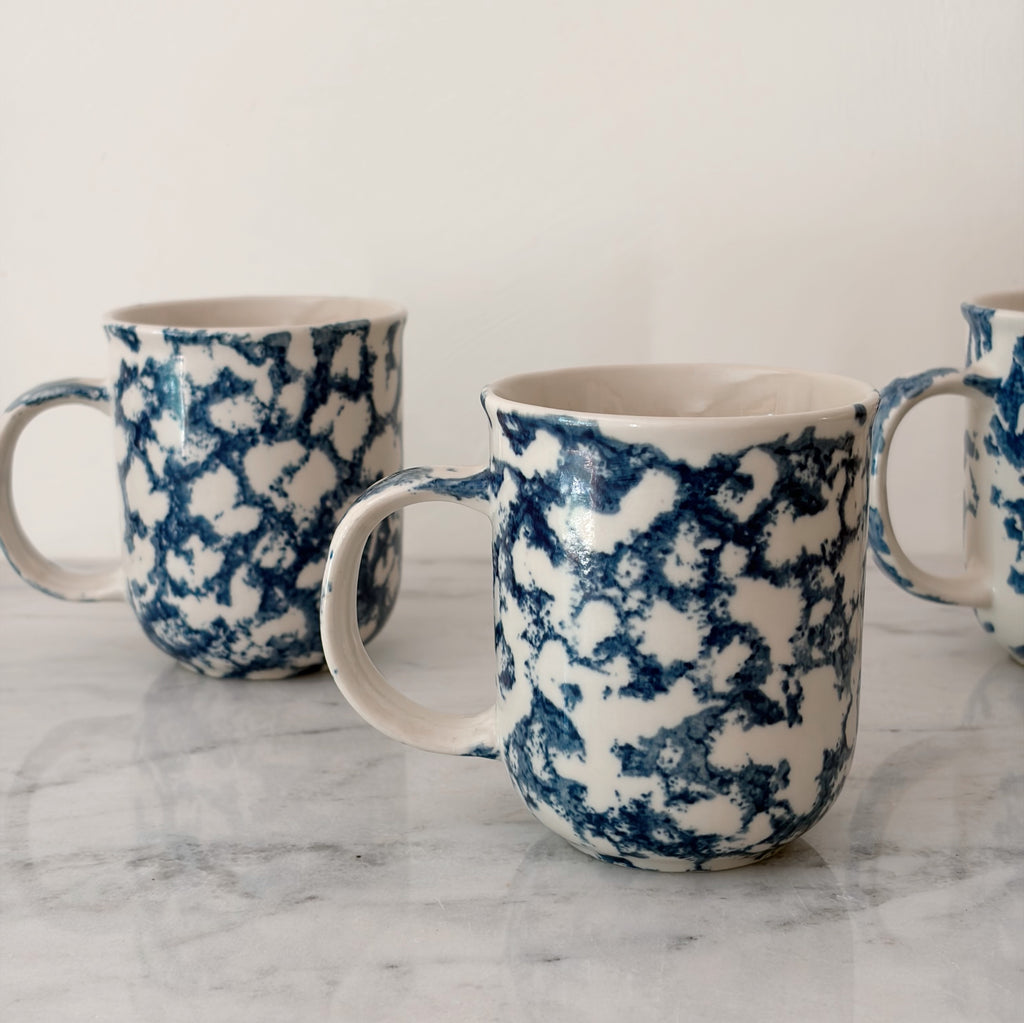 Vintage Blue Spongeware Mug