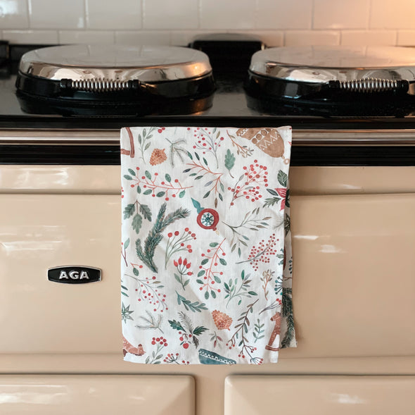 Holiday Linen Tea Towel