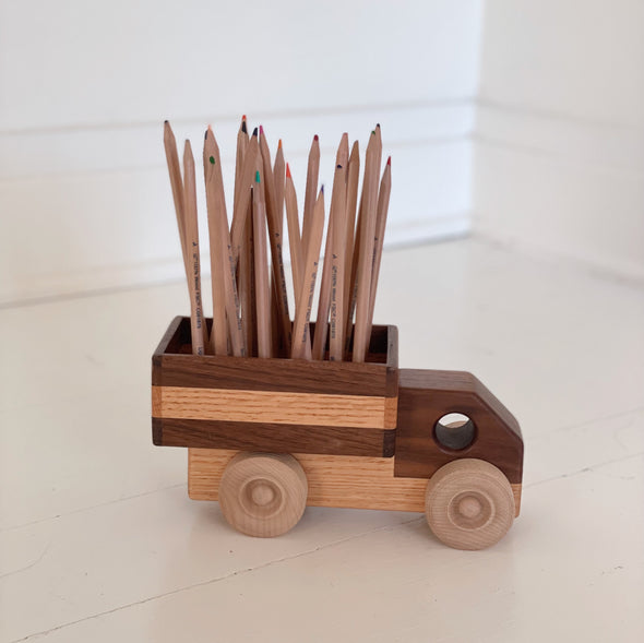 Wooden Toy Truck Pencil Holder