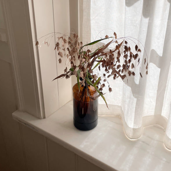 Vintage Apothecary Amber Glass Bud Vase
