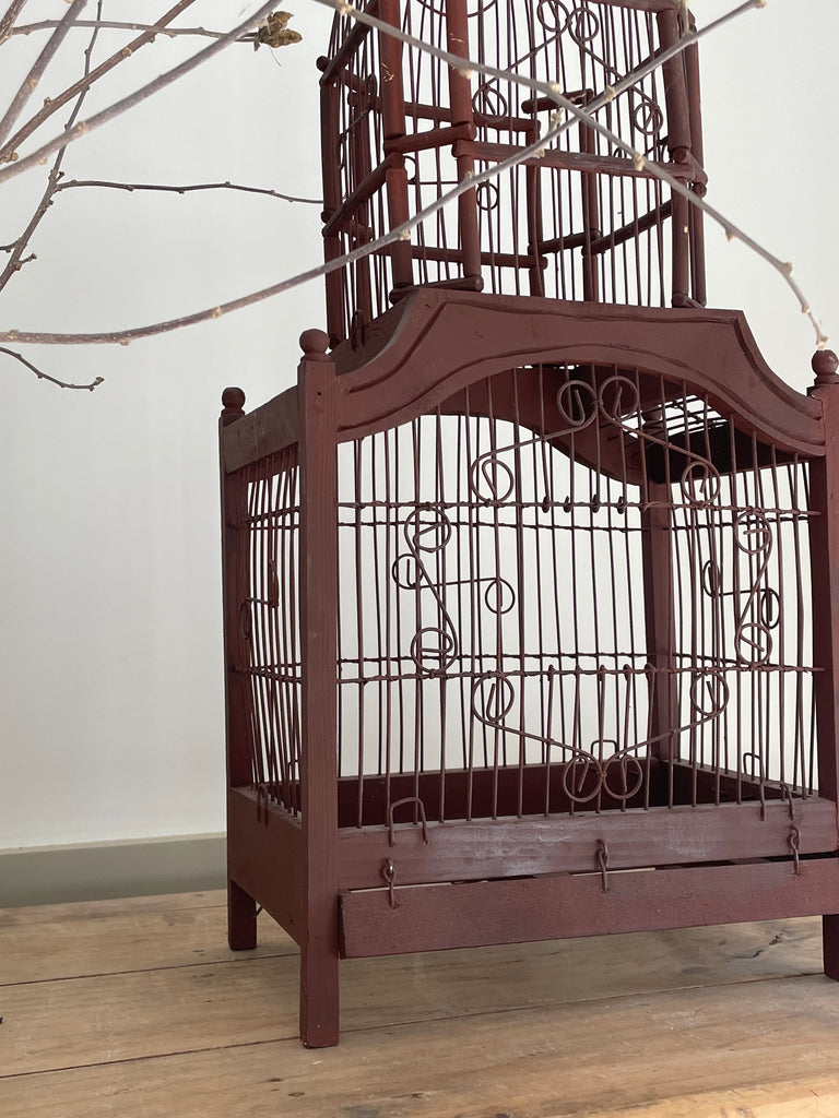 Vintage Wooden Birdcage