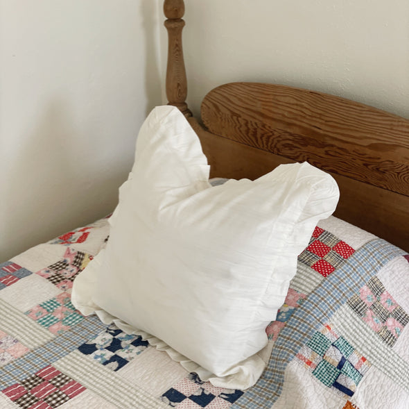 White Ruffle Pillow Cover