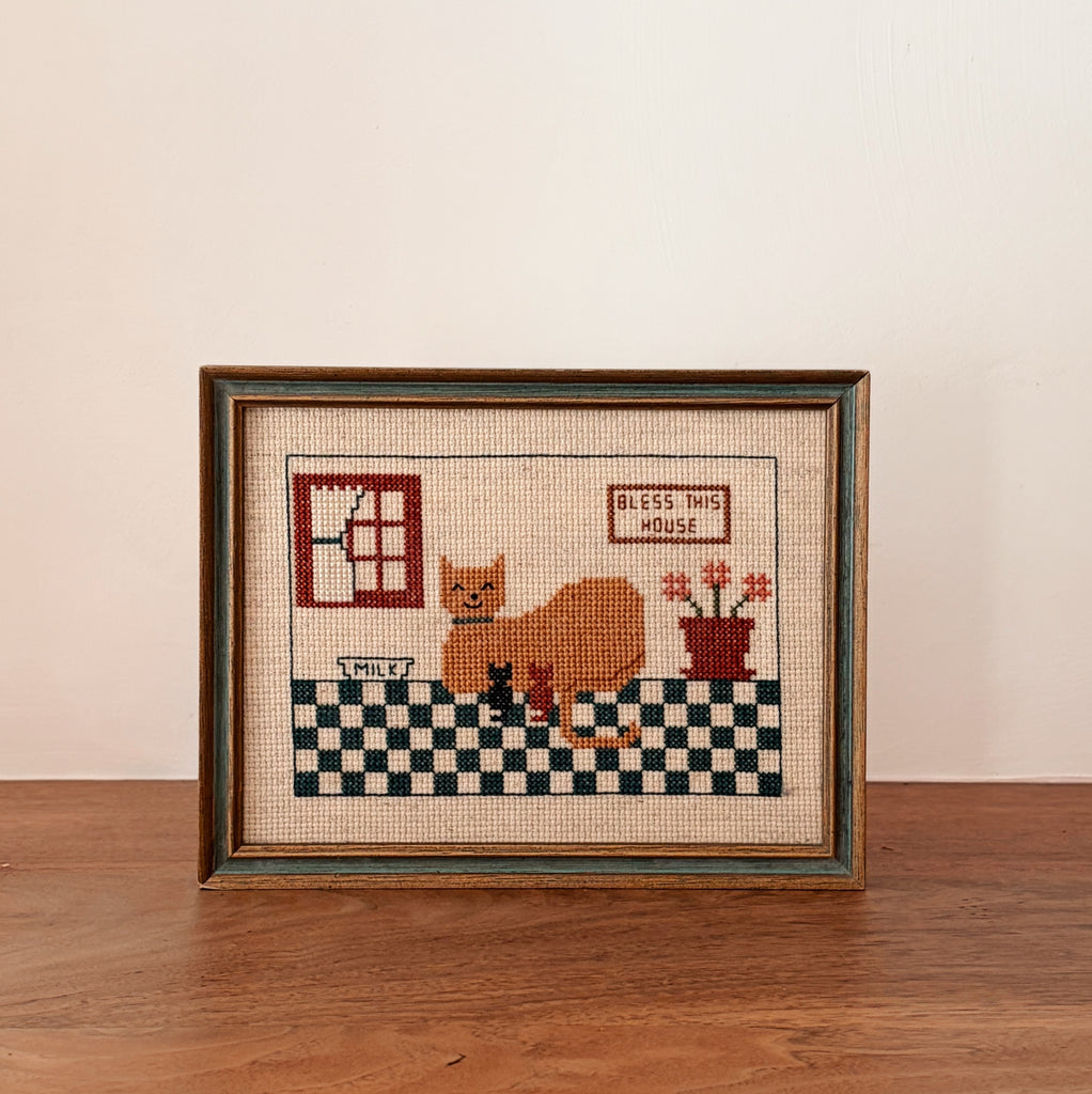 Petite Vintage Framed Needlepoint