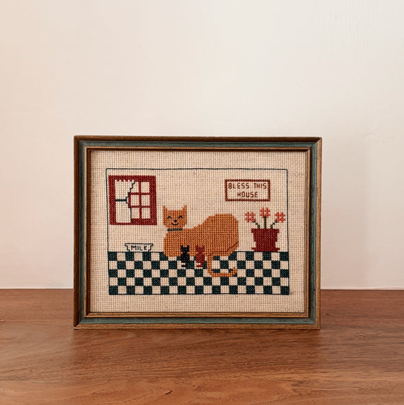 Petite Vintage Framed Needlepoint