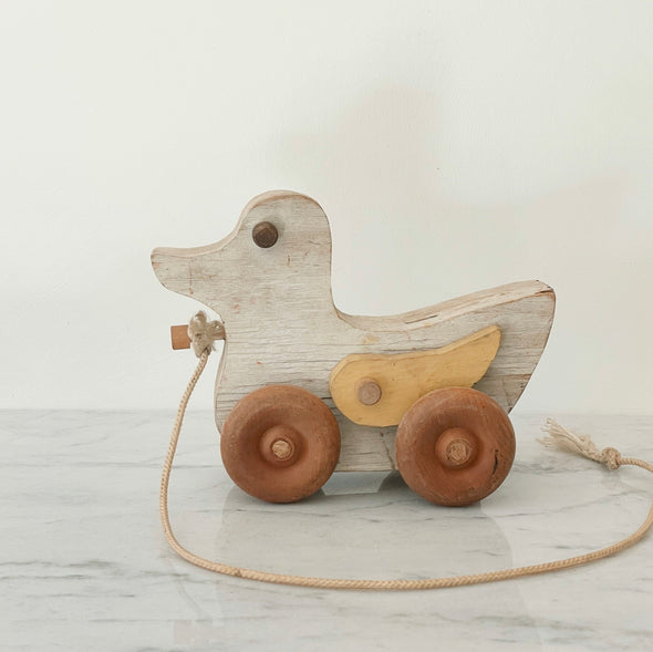 Handmade Wooden Duck Pull Toy