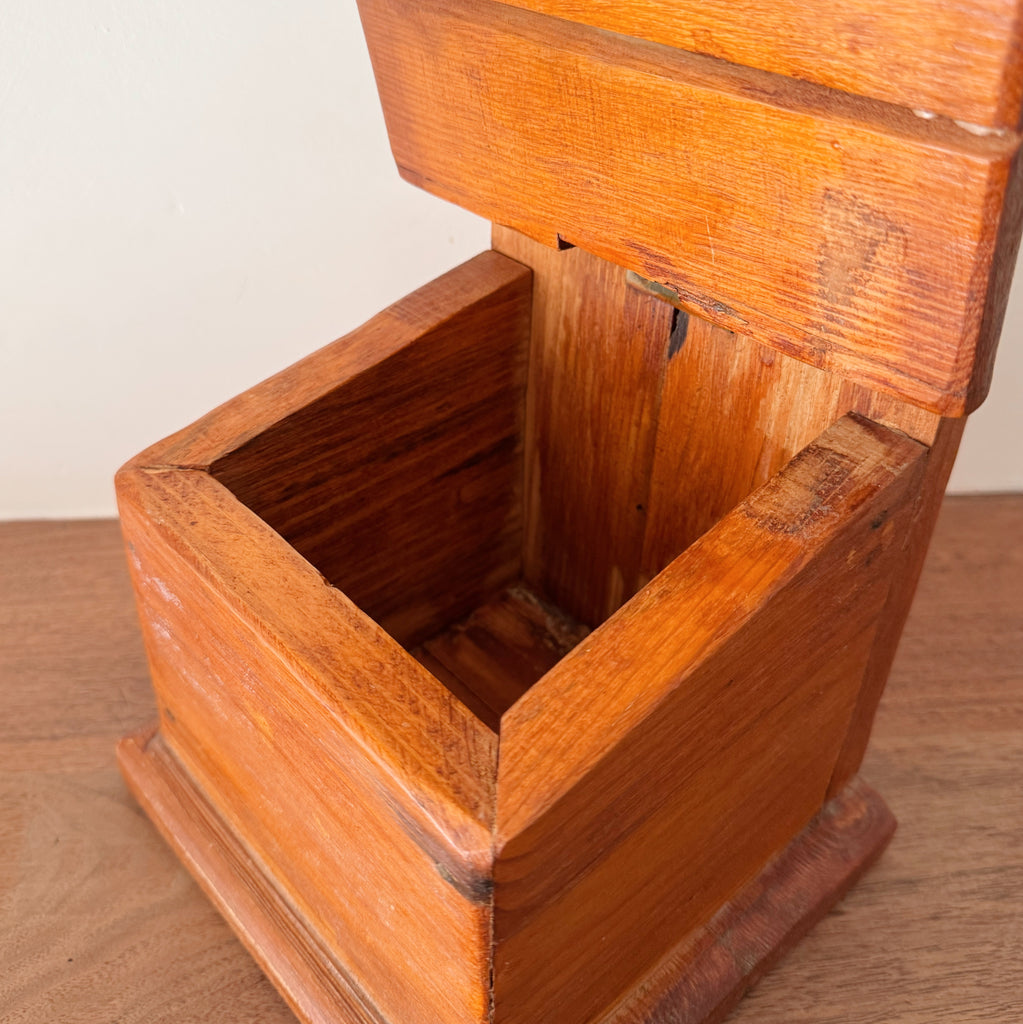 Vintage Folk Wooden Salt Box