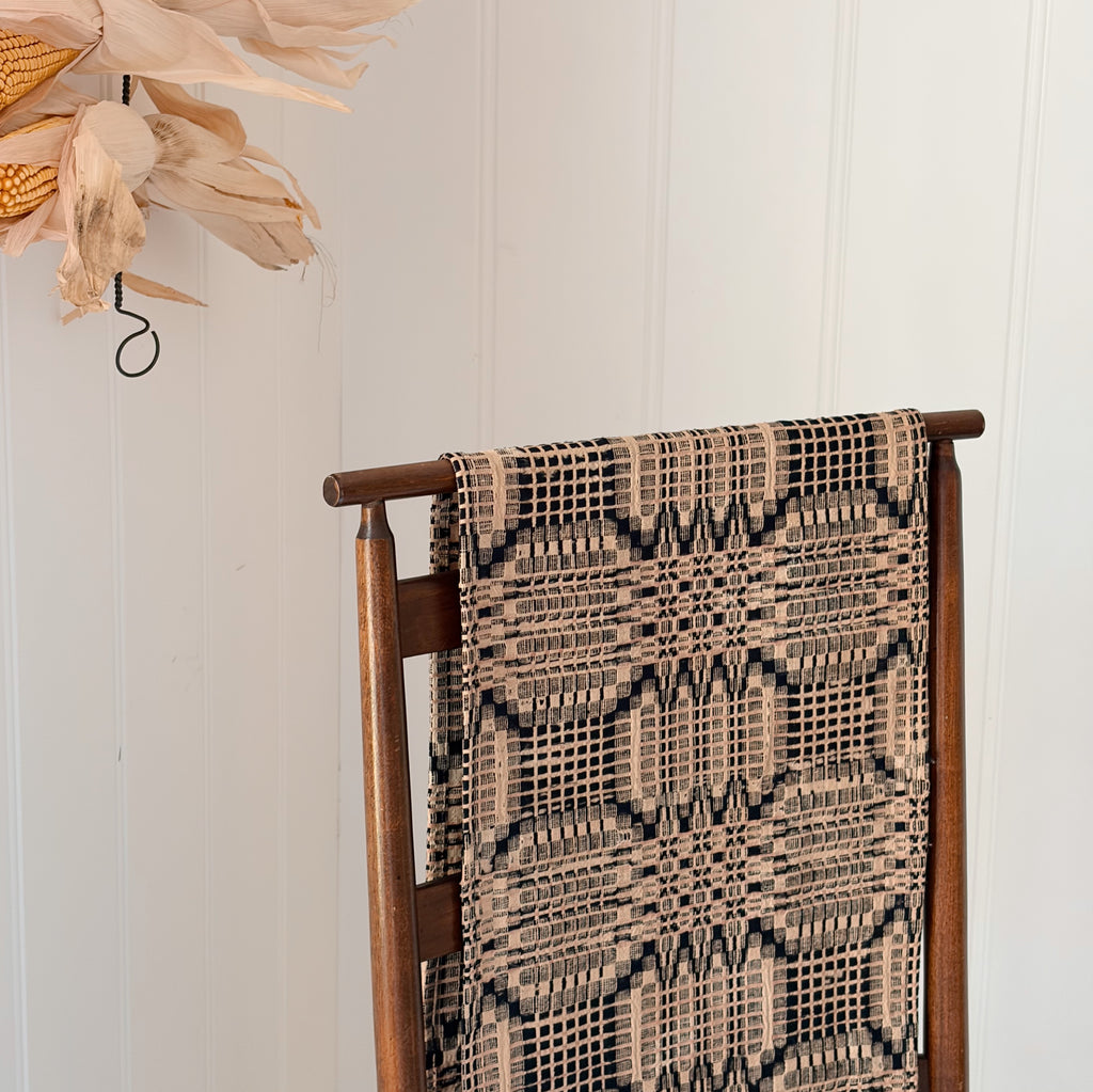 Vintage Handwoven Jacquard Table Runner