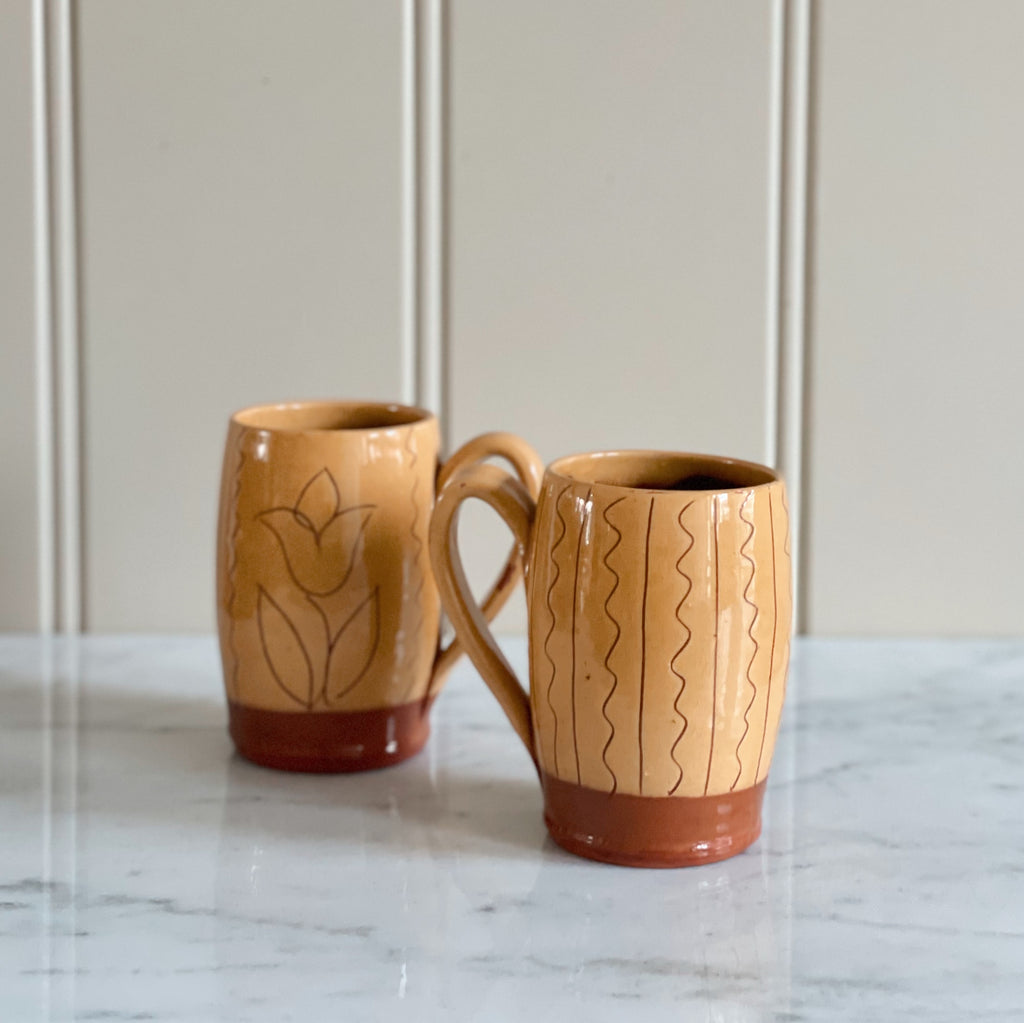 Colonial Williamsburg Slipware Tulip Mugs