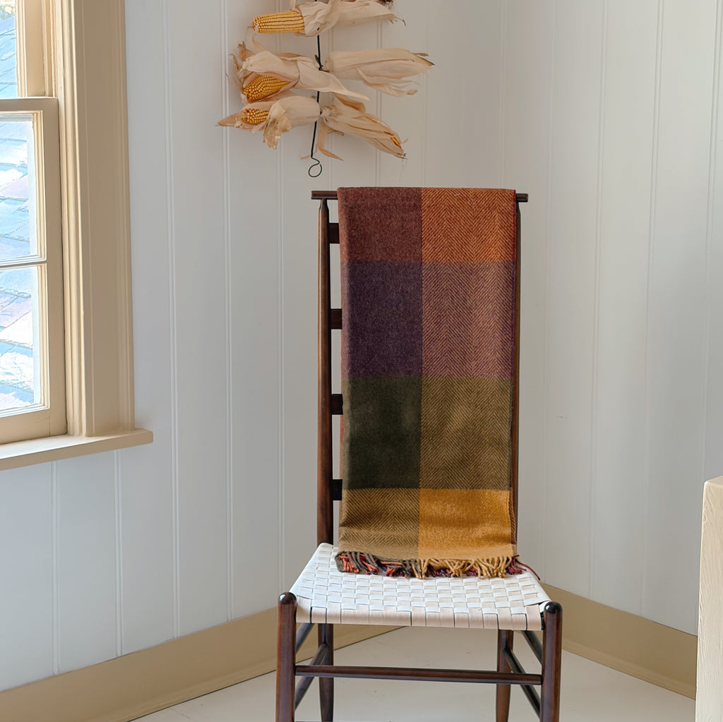 Autumn Herringbone Merino Lambswool Throw
