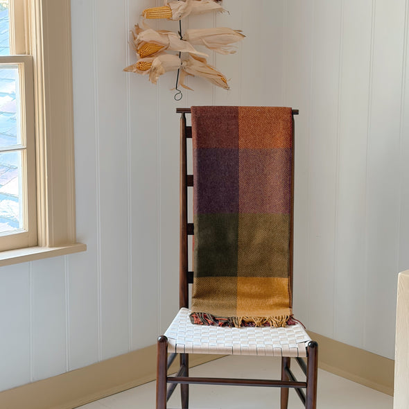Autumn Herringbone Merino Lambswool Throw