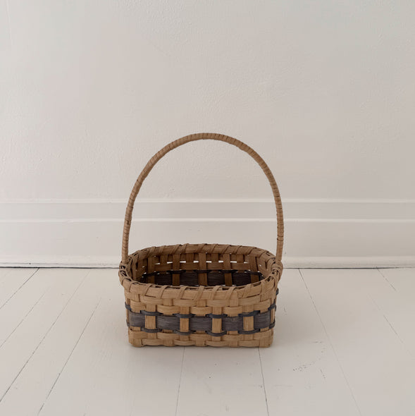 Handwoven Navy Stripe Basket