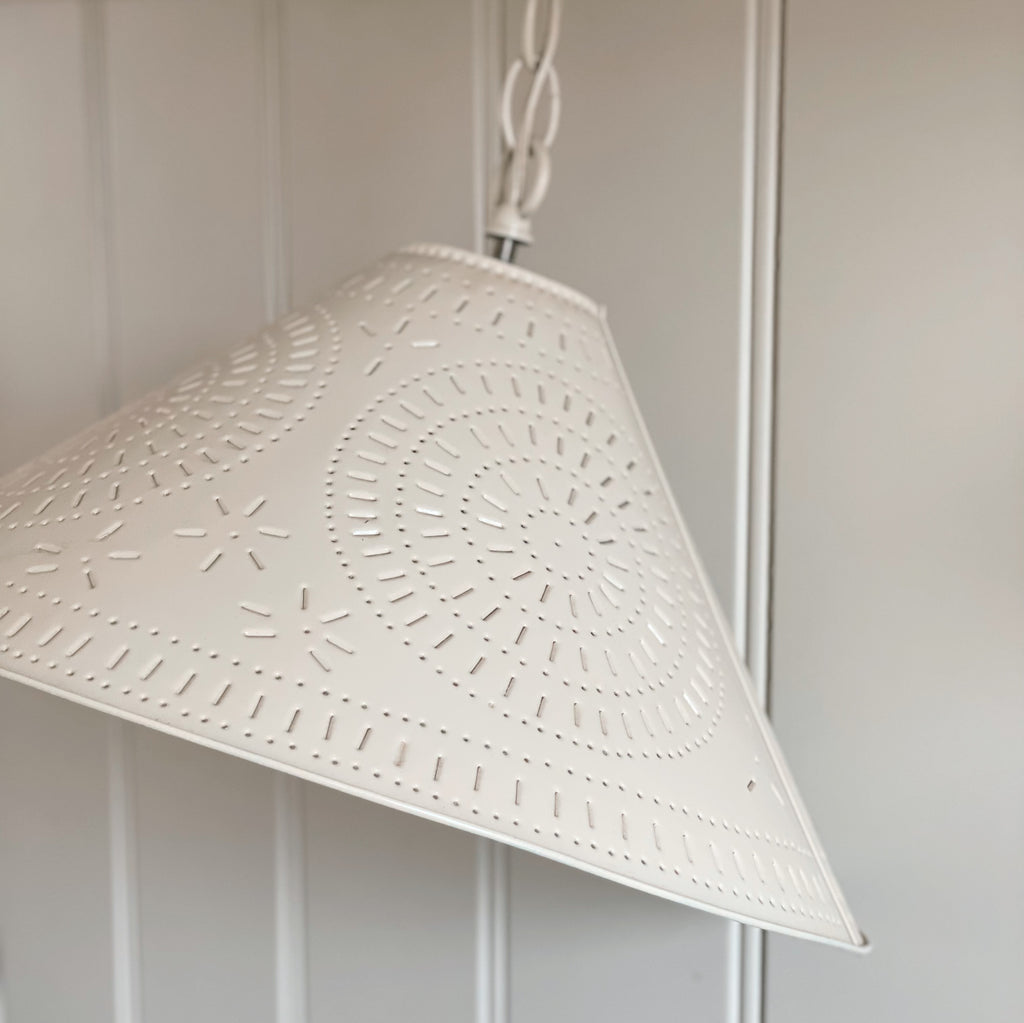 Ivory Pierced Tin Electric Pendant