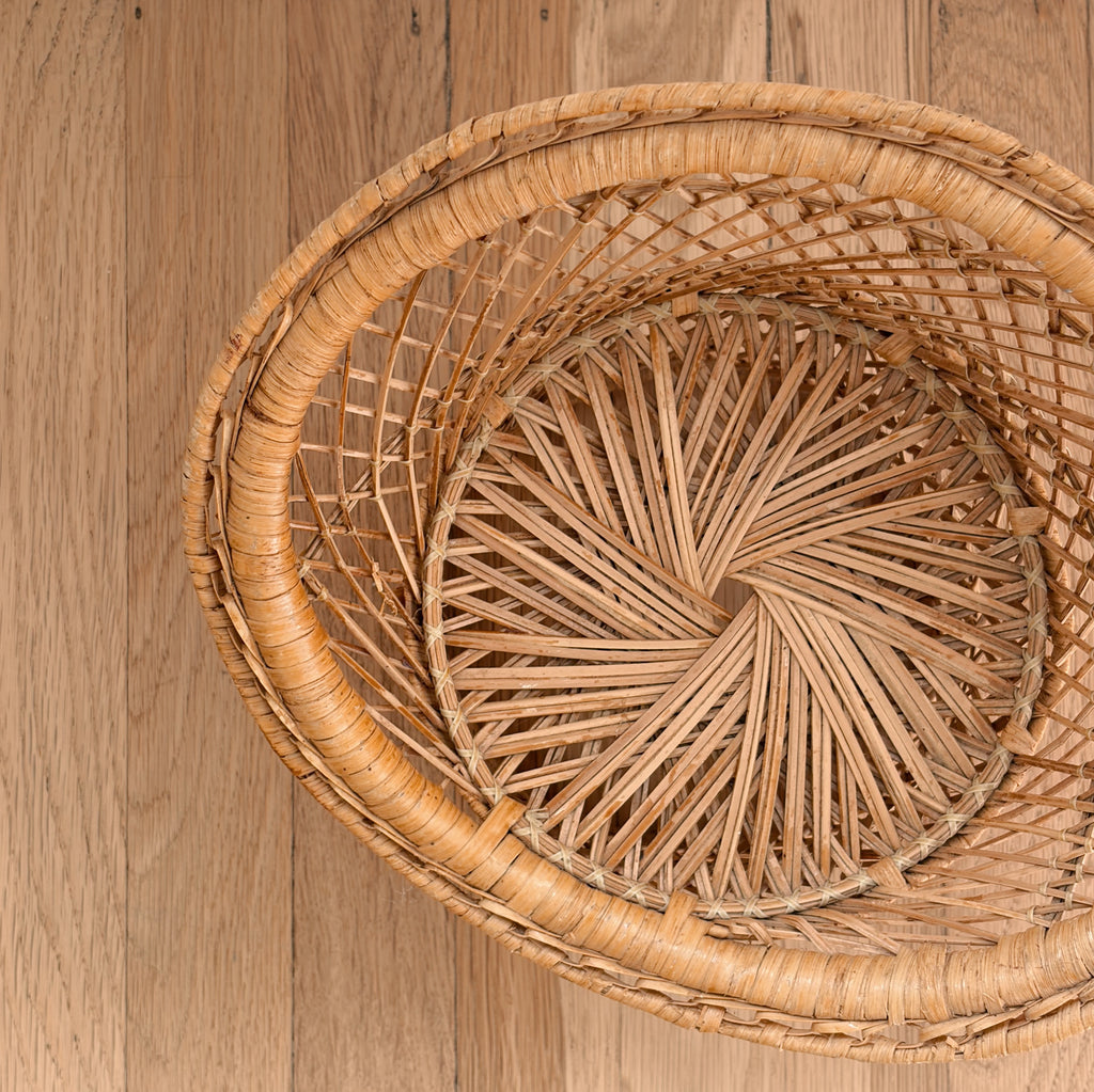 Toy-Sized Vintage Rattan Barrel Chair