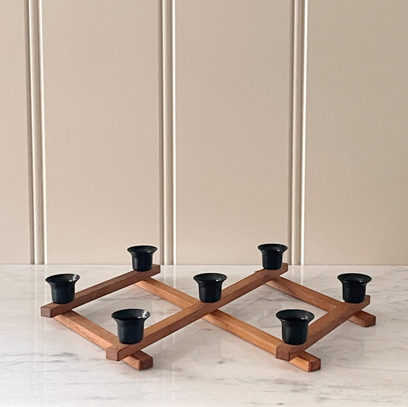 Vintage Mid-Century Accordion Candle Holder