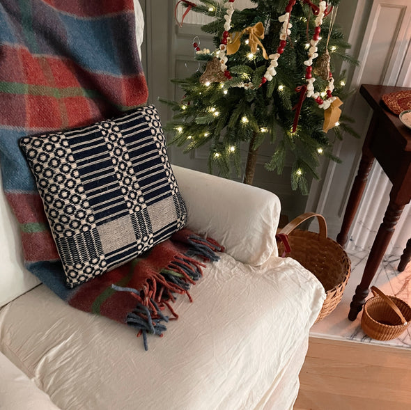 Jacquard Wool Coverlet Accent Pillow