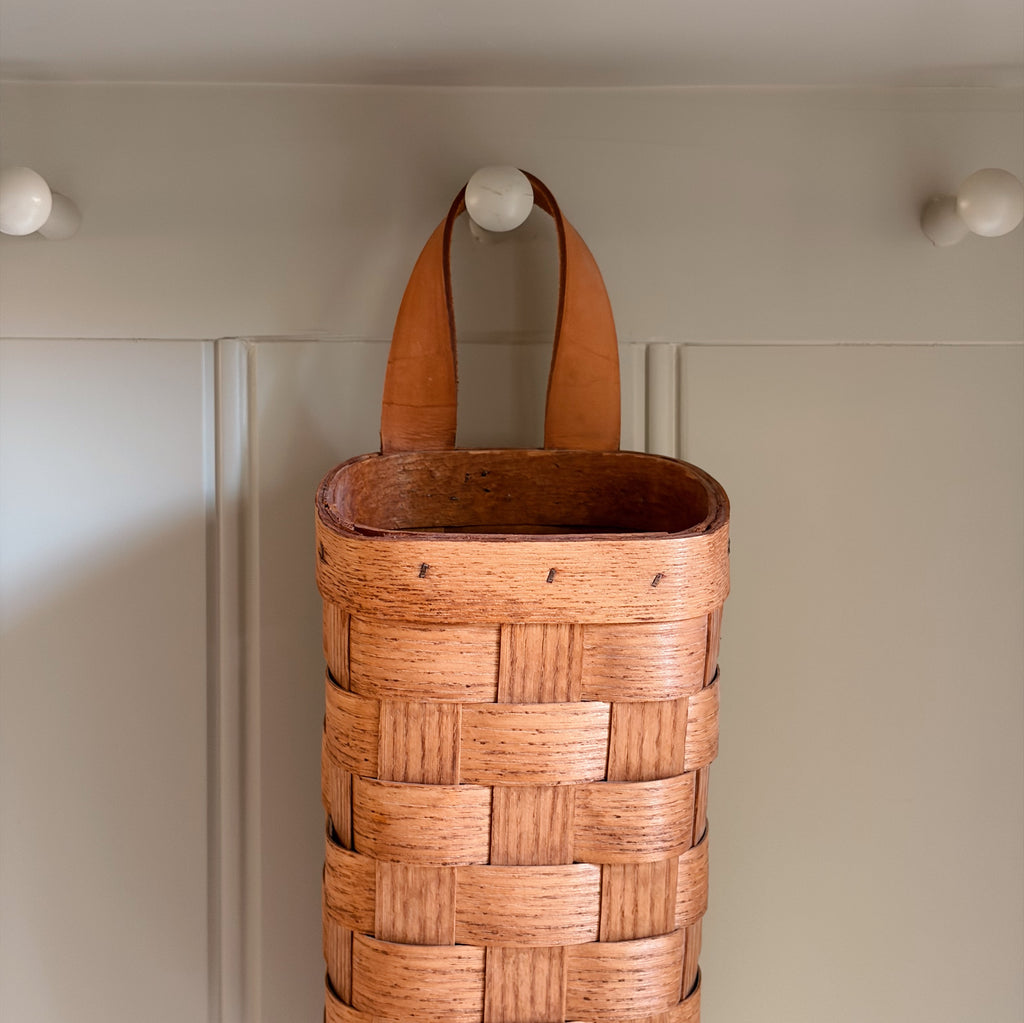Handwoven Splint Oak Wall Basket