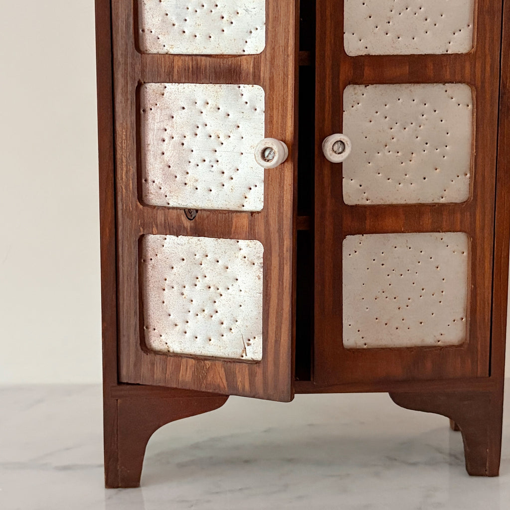 Doll-Sized Punched Tin Pie Safe
