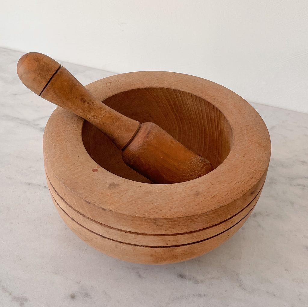 Wooden Mortar & Pestle