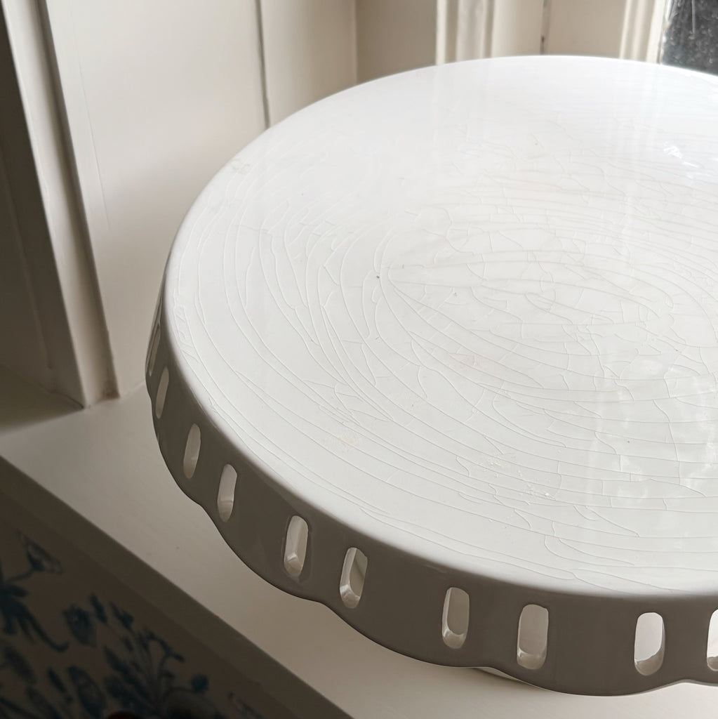 White Eyelet Cake Stand