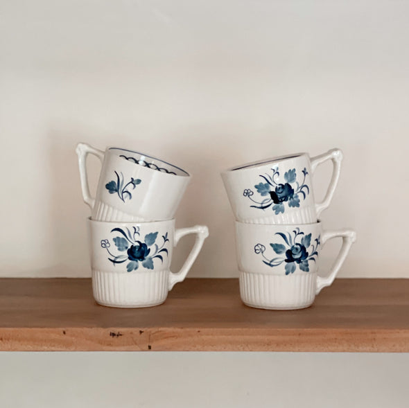 Baltic Blue English Ironstone Coffee Mugs