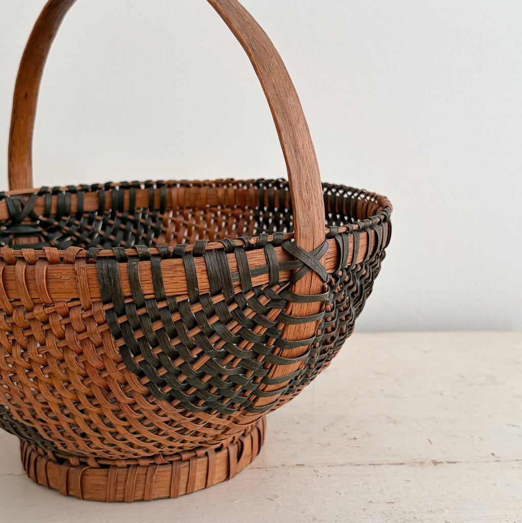 Handwoven Two-Tone Splint Basket