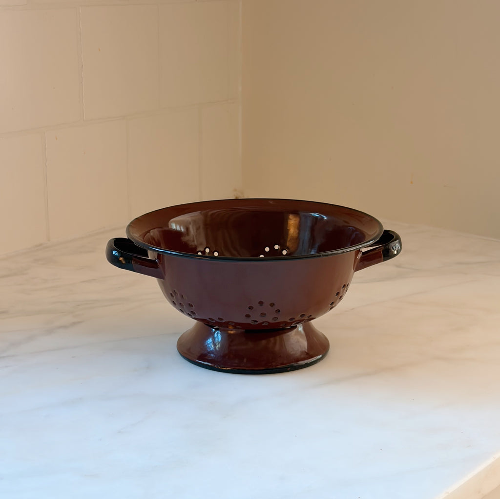 Chestnut Enamel Colander