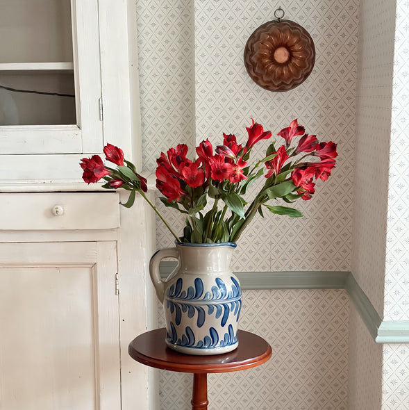 Hand-Painted Stoneware Pitcher