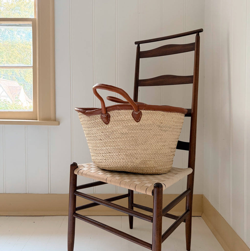 Leather-Wrapped French Market Bag