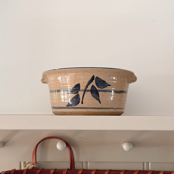 Hand-Painted Stoneware Casserole Dish