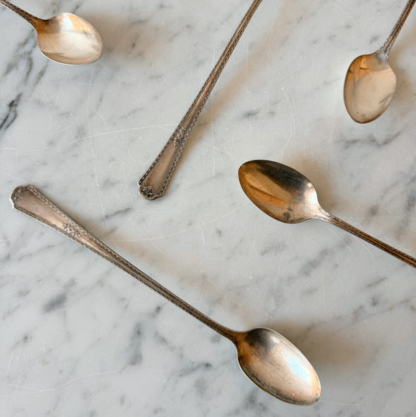 Long-Handled Silver Dessert Spoon