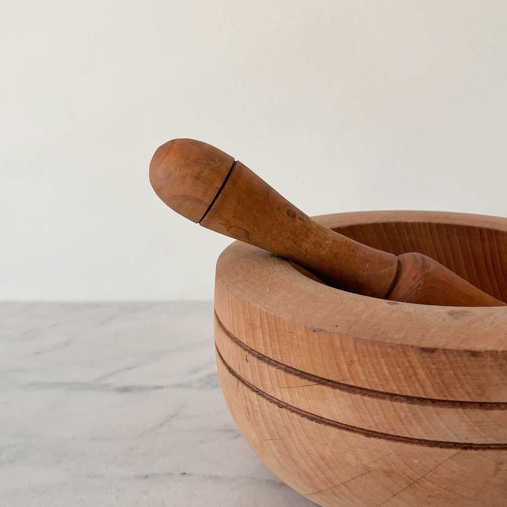 Wooden Mortar & Pestle