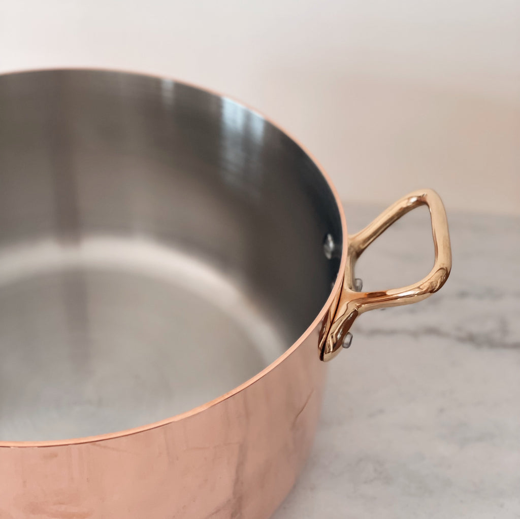 French Copper Stew Pan with Lid