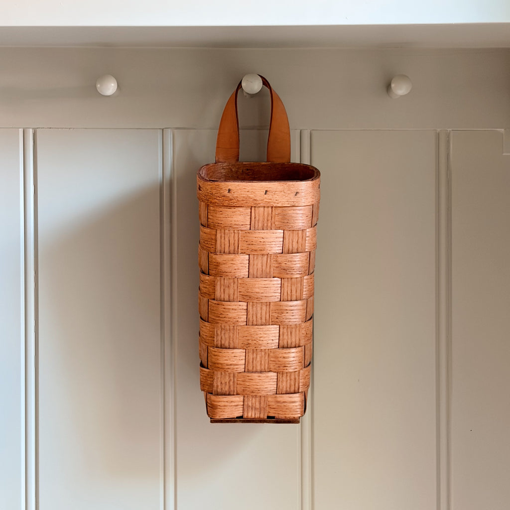 Handwoven Splint Oak Wall Basket