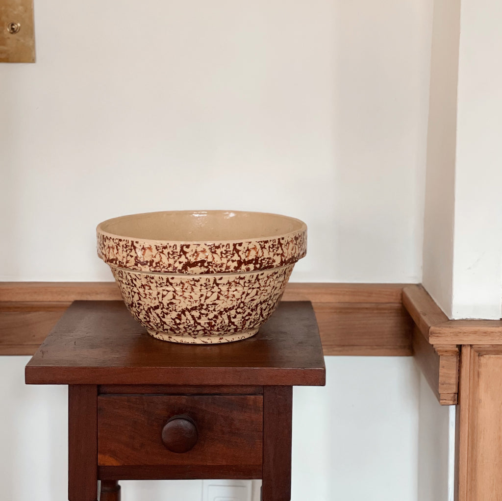 Chestnut Spongeware Dough Bowl