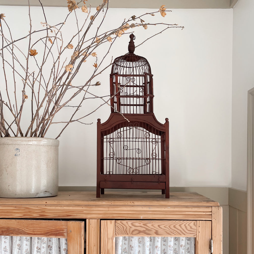 Vintage Wooden Birdcage