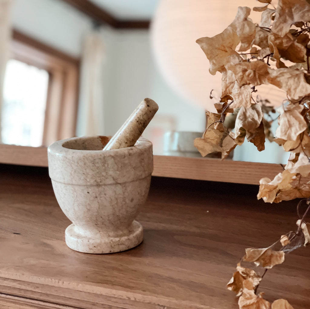 Vintage Marble Mortar & Pestle