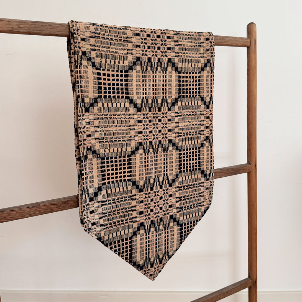 Vintage Handwoven Jacquard Table Runner