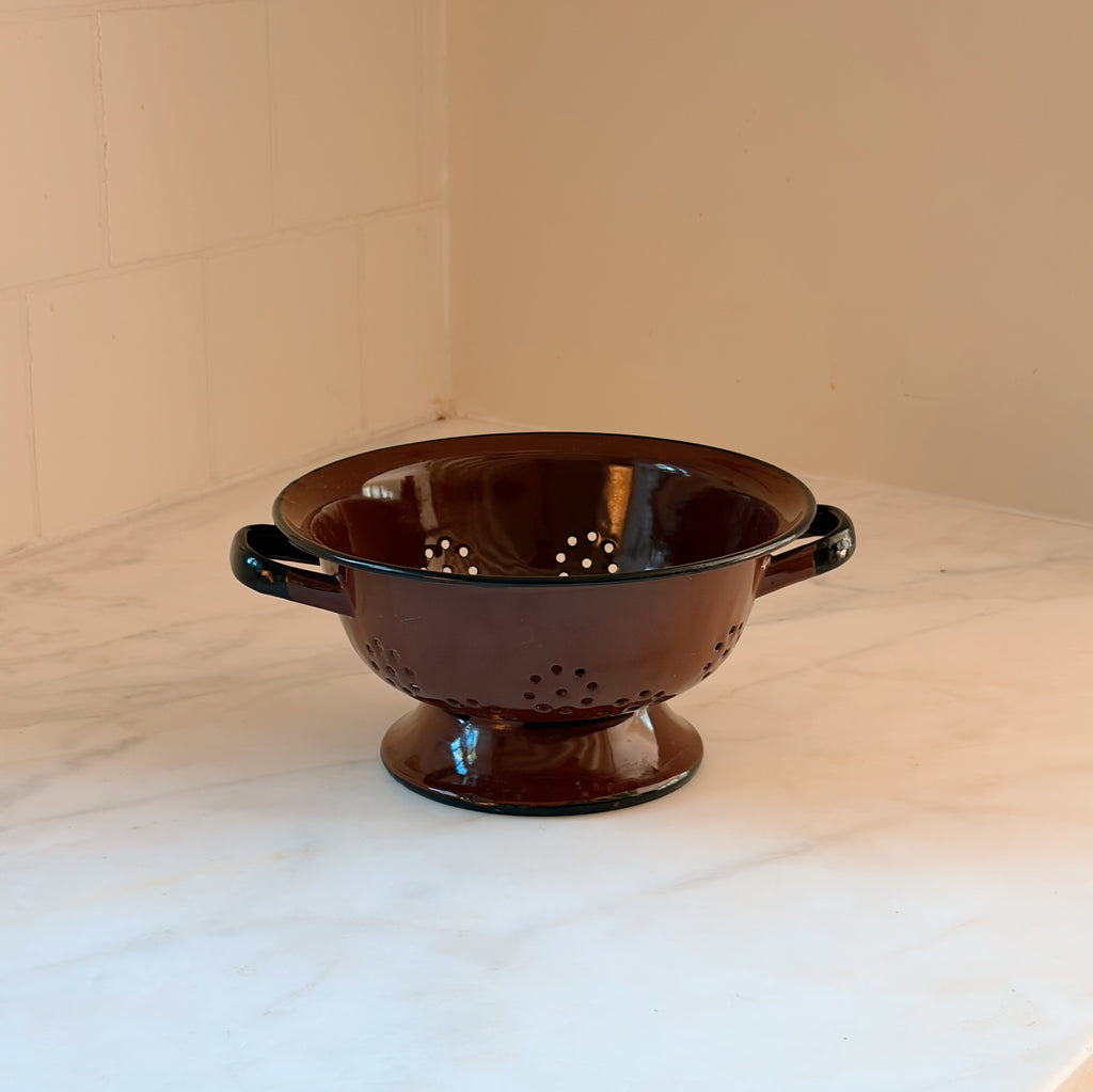 Chestnut Enamel Colander