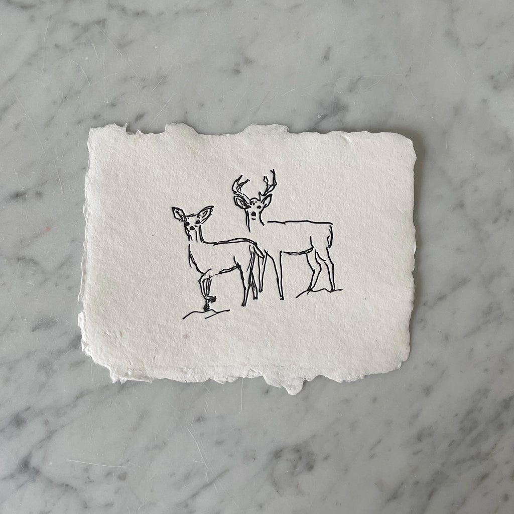 Doe & Buck Deer Art Print