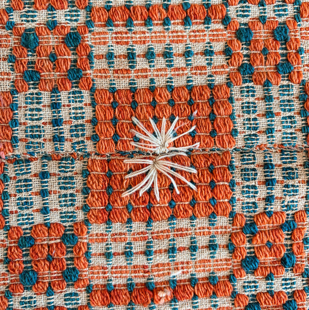 Antique Overshot Wool Coverlet