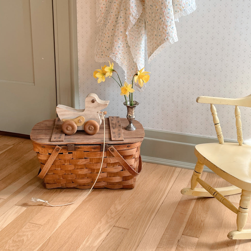 Handmade Wooden Duck Pull Toy