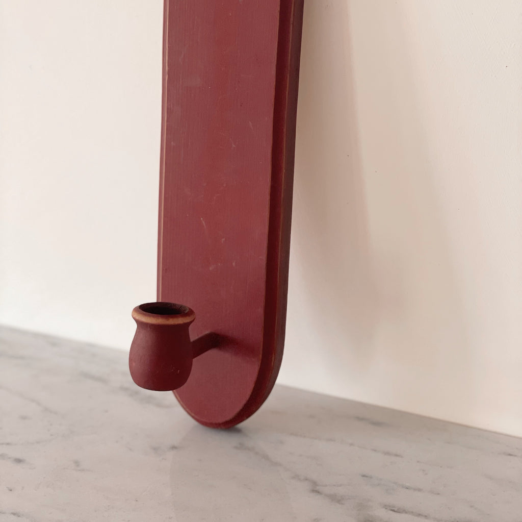 Primitive Wooden Candle Sconce