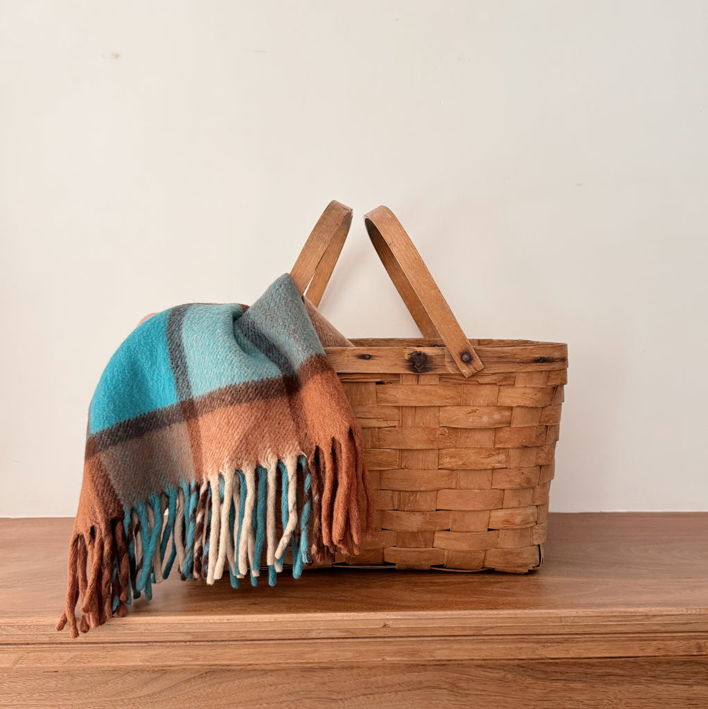 Vintage Wool Throw Blanket