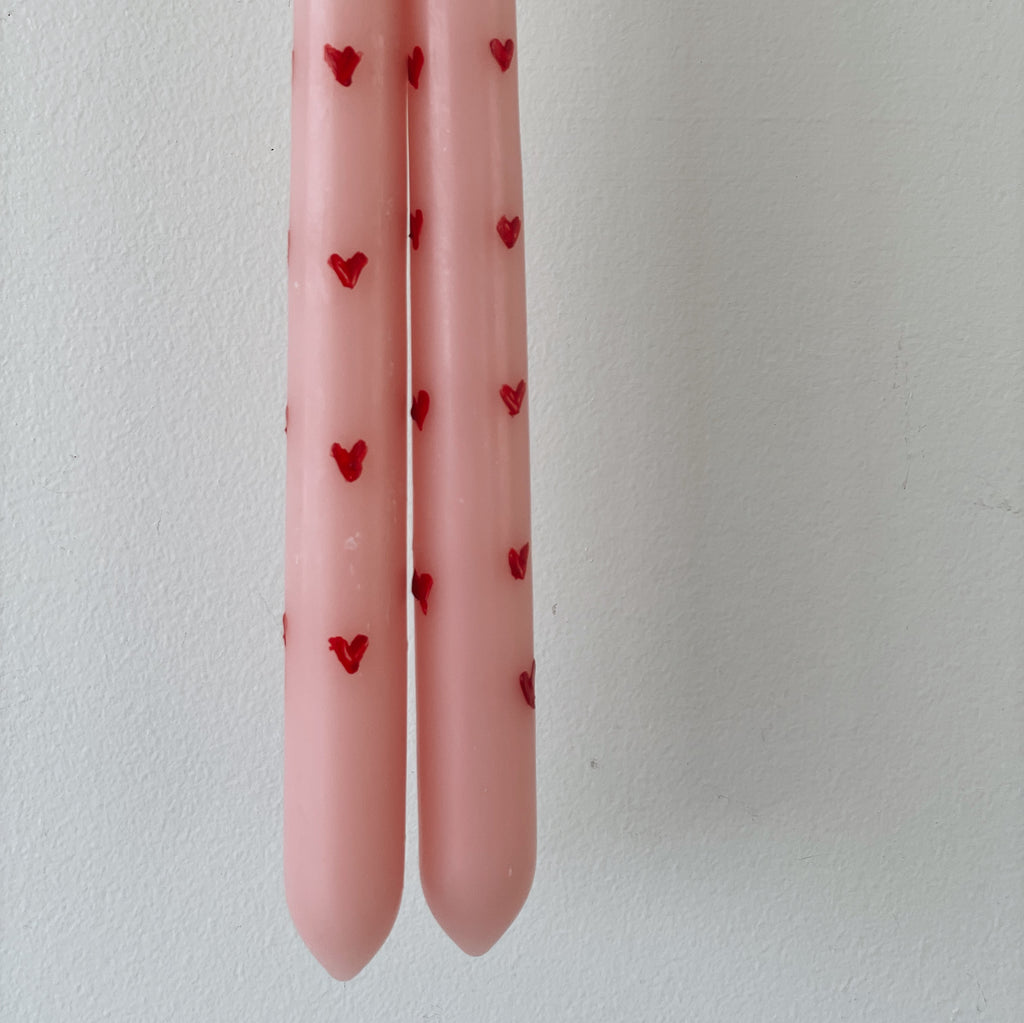 Hand-painted Valentine Tapers