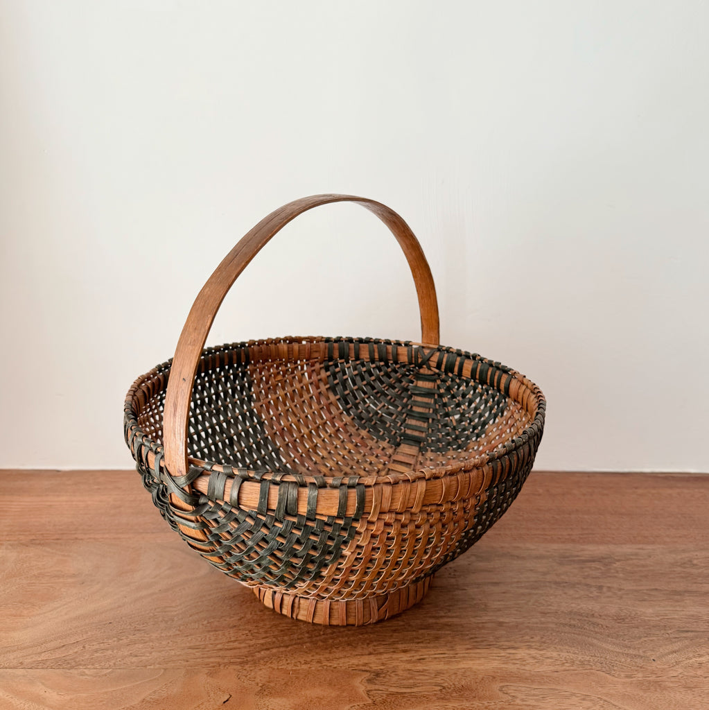 Handwoven Two-Tone Splint Basket