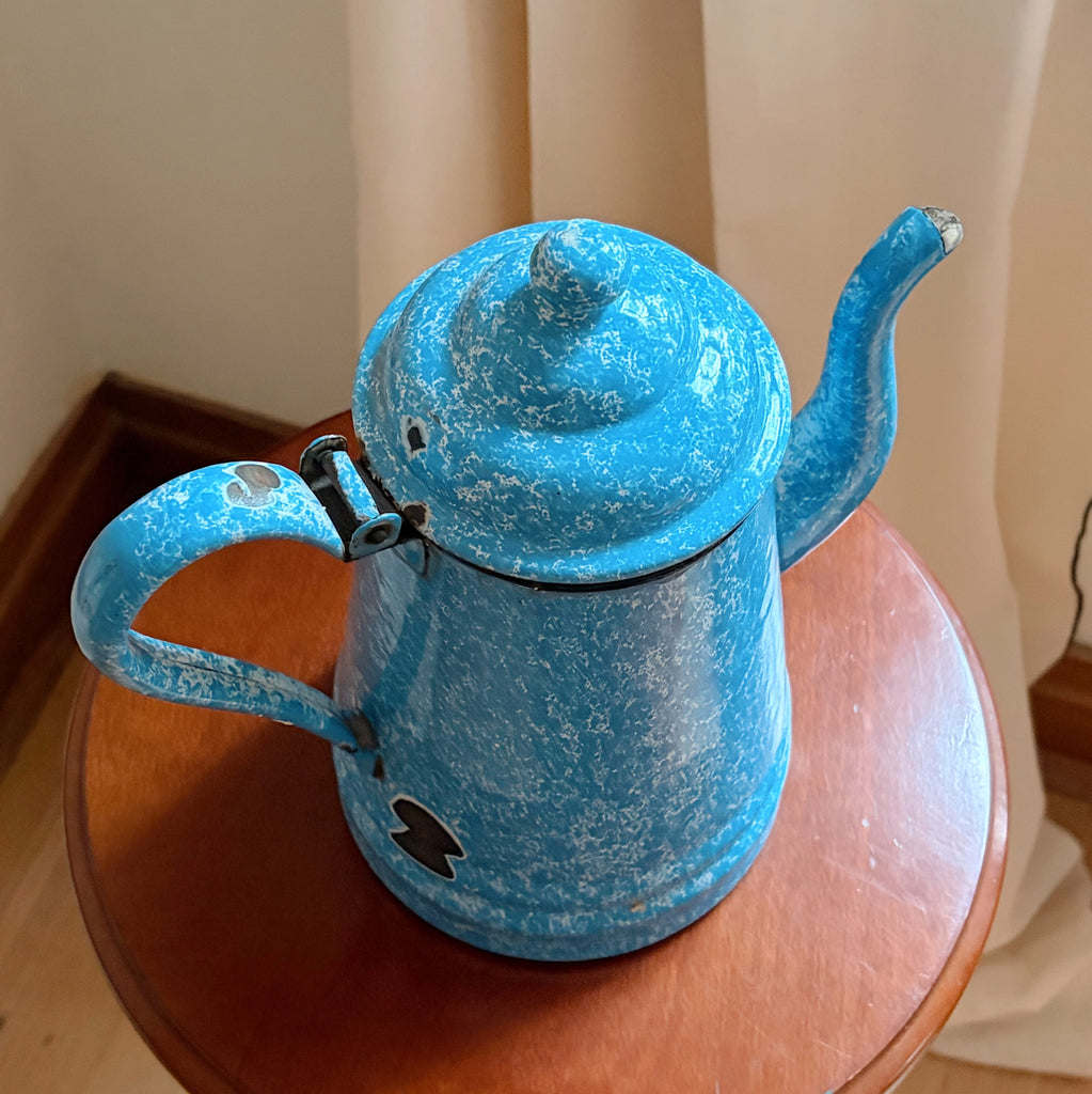 Vintage Enamel Coffee Pot