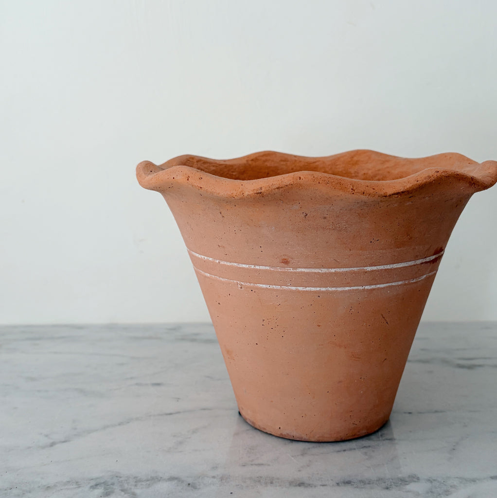 Fluted Terracotta Pot